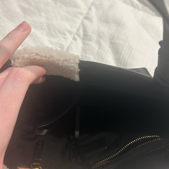 New Staud Ida Mini Tote with Real Wool & Leather - Picture 6 of 9